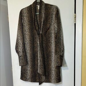 H&M Silky Leopard Tunic With Tie